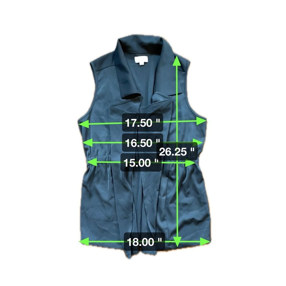 Mud Pie Raven Gray Cinched Waist Open Front Collared Vest Women’s Size S/M - Picture 7 of 7